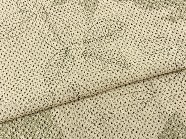 平和屋着物▽本塩沢 訪問着 単衣 手描き 萩文 正絹 逸品 AAAZ9065fy