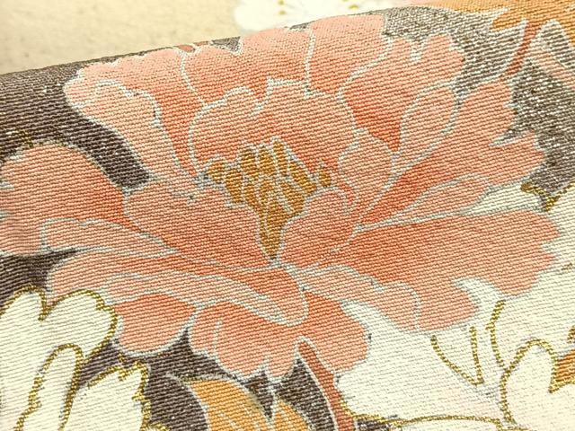 平和屋着物▽訪問着 単衣 草花文 暈し染め 金銀彩 正絹 逸品 AAAZ9076fy