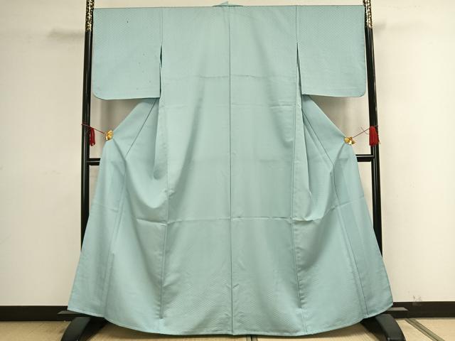 平和屋着物▽色無地 単衣 花尽くし 水色 洗える着物 AAAZ9093fy