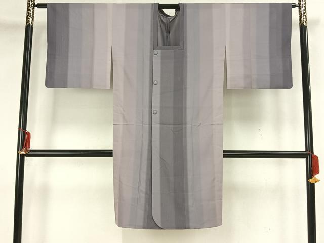 平和屋着物▽道行コート スリーシーズン 春夏秋 塵除け 縞 ロング丈 正絹 逸品 AAAZ9099fy