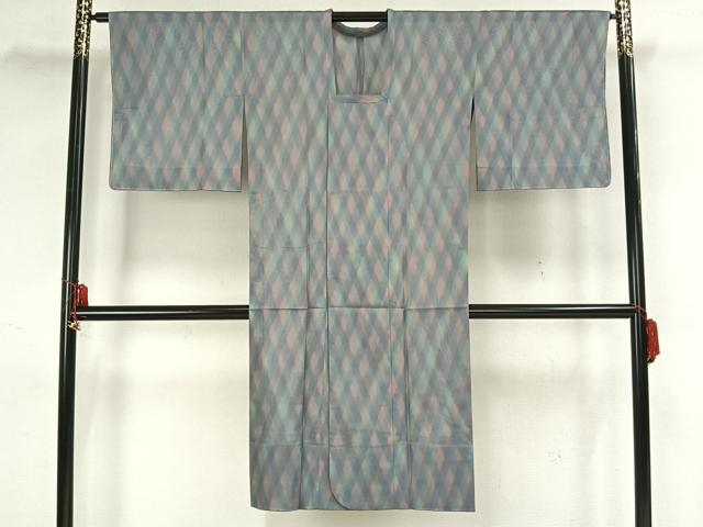 平和屋着物▽道行コート スリーシーズン 春夏秋 塵除け 斜縞 正絹 逸品 未使用 AAAZ9102fy