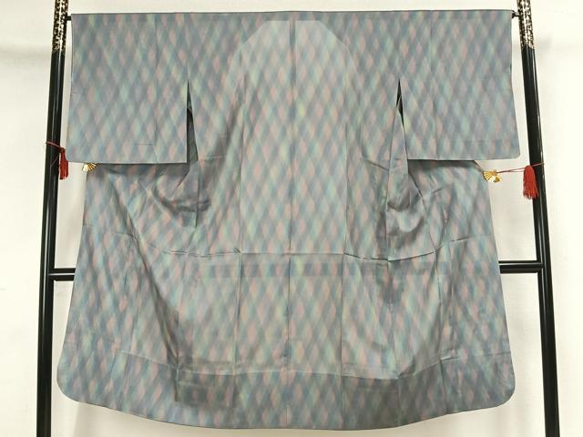 平和屋着物▽道行コート スリーシーズン 春夏秋 塵除け 斜縞 正絹 逸品 未使用 AAAZ9102fy
