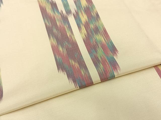 平和屋着物▽お召 単衣 矢羽文 正絹 逸品 AAAZ9132fy