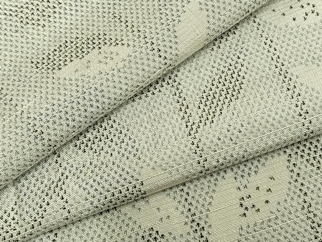 平和屋着物▽上質な紬 単衣 枝葉文 正絹 逸品 AAAZ9137fy