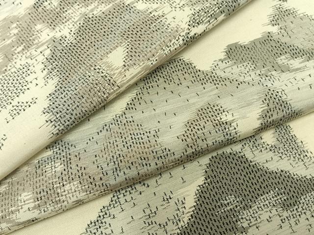 平和屋着物▽上質な紬 単衣 風景文 正絹 逸品 AAAZ9138fy