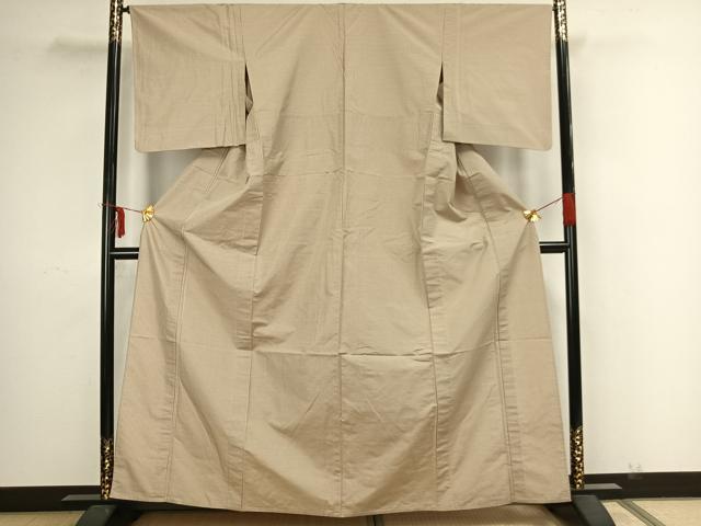 平和屋着物▽お召 単衣 縞 正絹 逸品 AAAZ9146fy