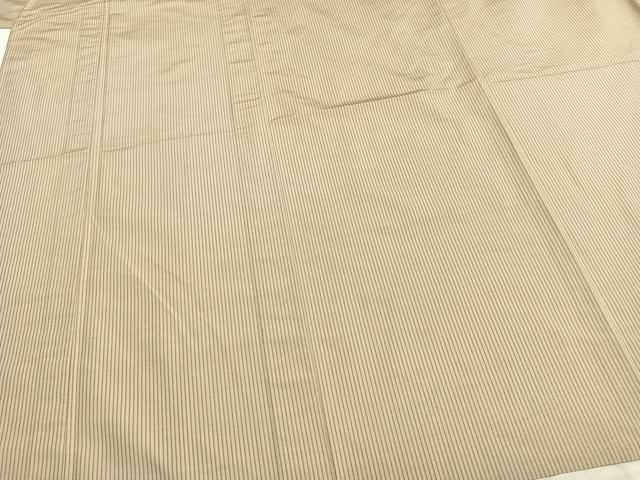 平和屋着物▽お召 単衣 縞 正絹 逸品 AAAZ9146fy