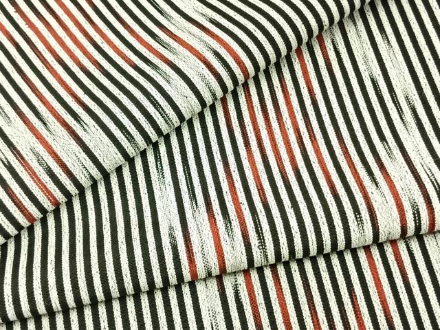 平和屋着物▽お召 単衣 幾何学文様 正絹 逸品 AAAZ9159fy