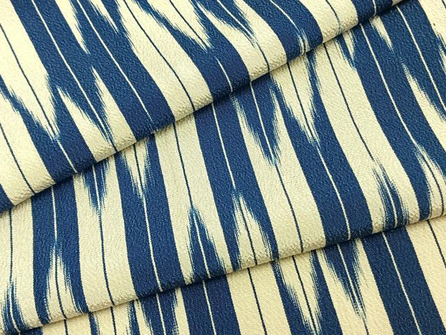 平和屋着物▽お召 単衣 矢羽文 やまと誂製 正絹 逸品 AAAZ9162fy