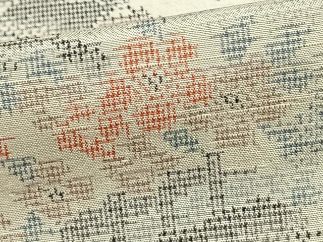 平和屋着物▽上質な紬 単衣 風景文 正絹 逸品 AAAZ9166fy