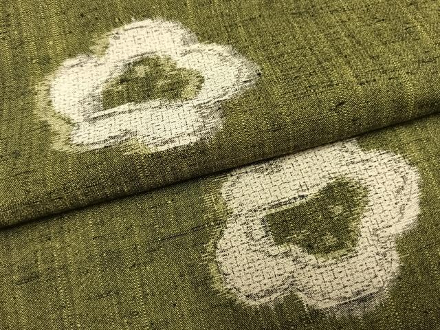 平和屋着物▽上質な紬 単衣 80亀甲 舞花文 正絹 逸品 AAAZ9167fy