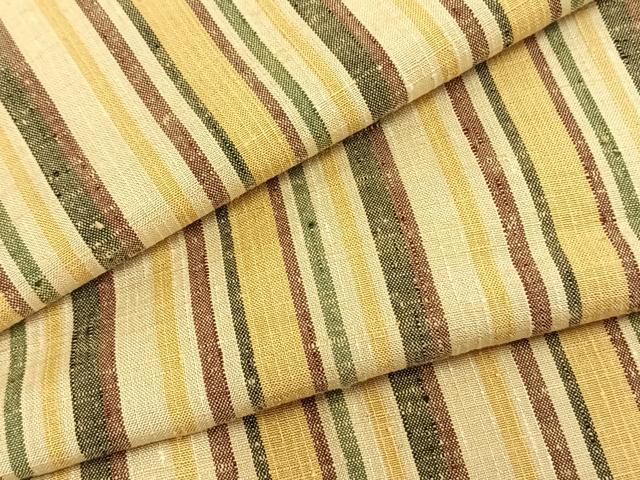 平和屋着物▽上質な紬 単衣 縞 正絹 逸品 AAAZ9195fy