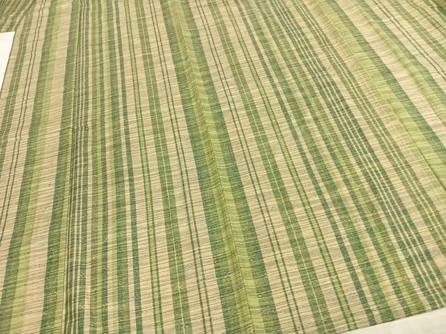 平和屋着物▽上質な紬 単衣 縞 正絹 逸品 AAAZ9197fy