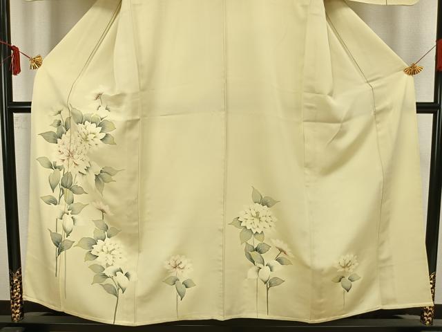 平和屋着物▽訪問着 単衣 刺繍 草花文 正絹 逸品 AAAZ9200fy