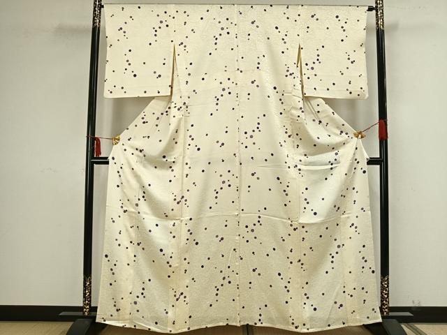 平和屋着物▽上質な小紋 単衣 水玉 正絹 逸品 AAAZ9207fy