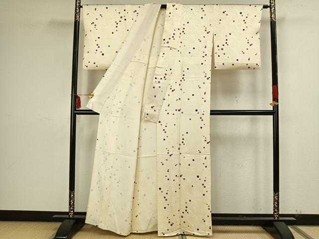 平和屋着物▽上質な小紋 単衣 水玉 正絹 逸品 AAAZ9207fy