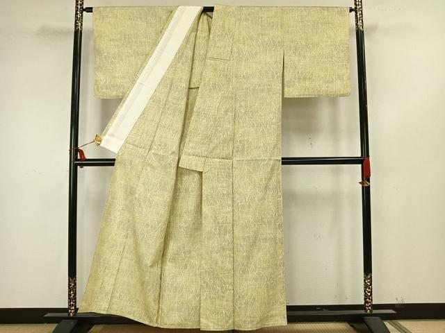 平和屋着物▽上質な紬 単衣 抽象文様 正絹 逸品 AAAZ9216fy