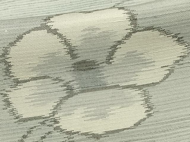 平和屋着物▽上質な紬 単衣 草花文 正絹 逸品 AAAZ9219fy