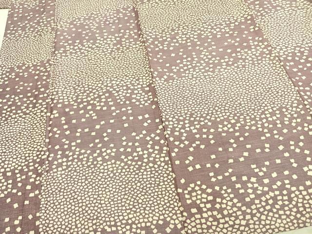 平和屋着物▽上質な紬 単衣 横段文 正絹 逸品 AAAZ9227fy