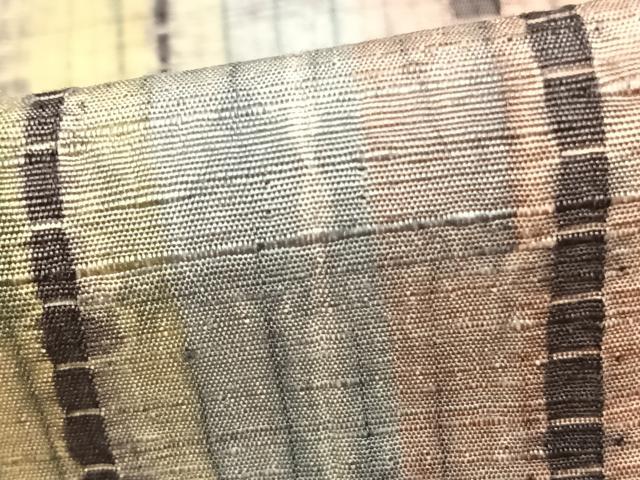 平和屋着物▽上質な紬 単衣 絞り 間道 正絹 逸品 AAAZ9229fy