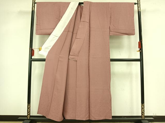 平和屋着物▽上質な色無地 単衣 唐草地紋 鴇浅葱色 正絹 逸品 AAAZ9255fy