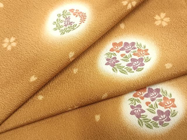 平和屋着物▽小紋 単衣 花丸文 洗える着物 AAAZ9283fy