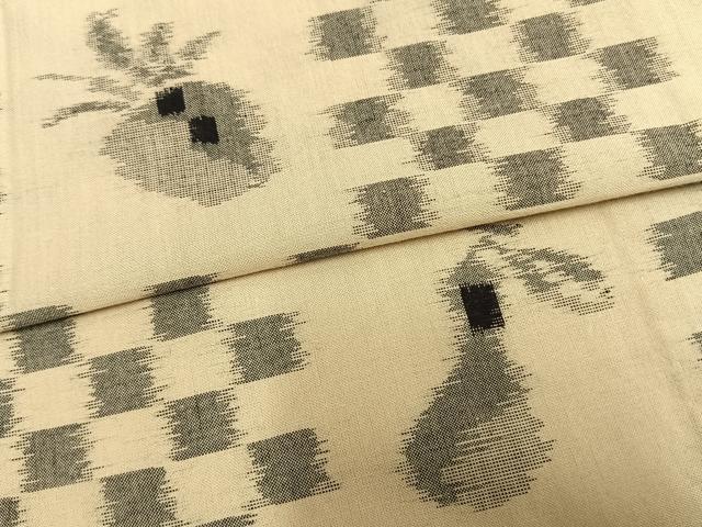 平和屋着物▽上質な紬 単衣 市松文様 正絹 逸品 AAAZ9292fy