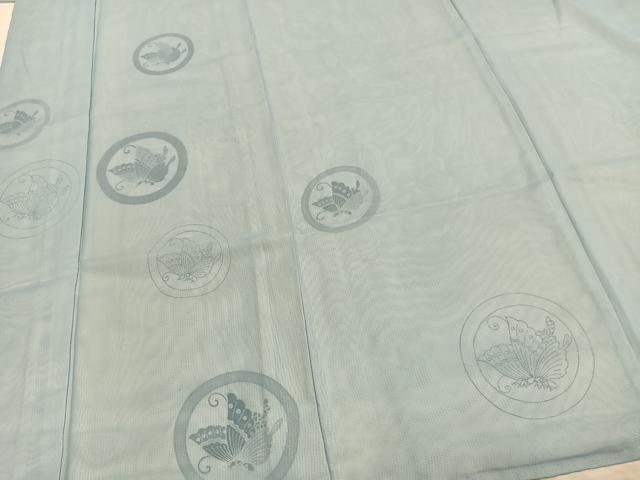 平和屋着物▽訪問着 無双 紗袷 紗×絽 蝶丸文 正絹 逸品 AAAZ9296fy