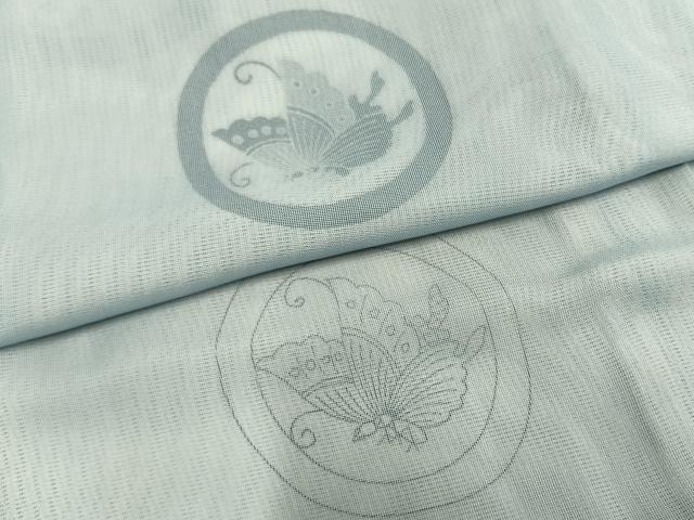 平和屋着物▽訪問着 無双 紗袷 紗×絽 蝶丸文 正絹 逸品 AAAZ9296fy