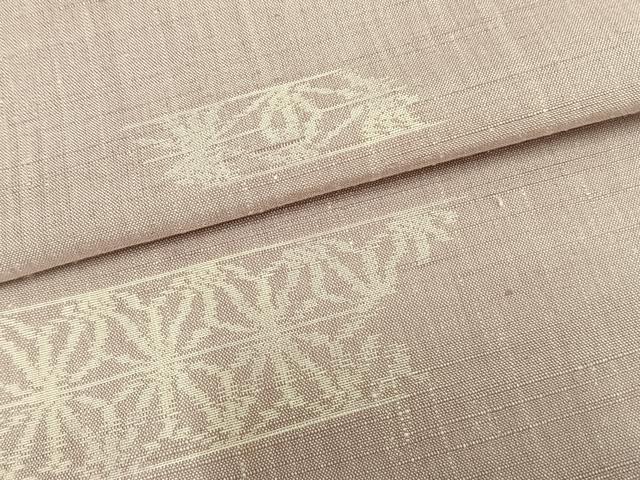 平和屋着物▽上質な紬 単衣 麻の葉文様 正絹 逸品 AAAZ9300fy