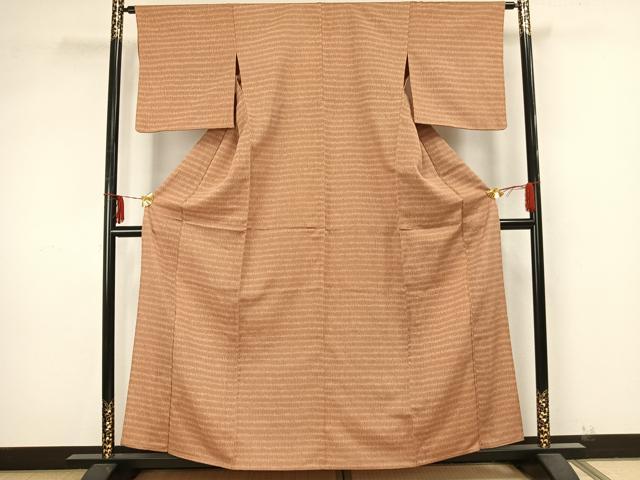 平和屋着物▽上質な小紋 単衣 お召地 霞文 正絹 逸品 AAAZ9306fy