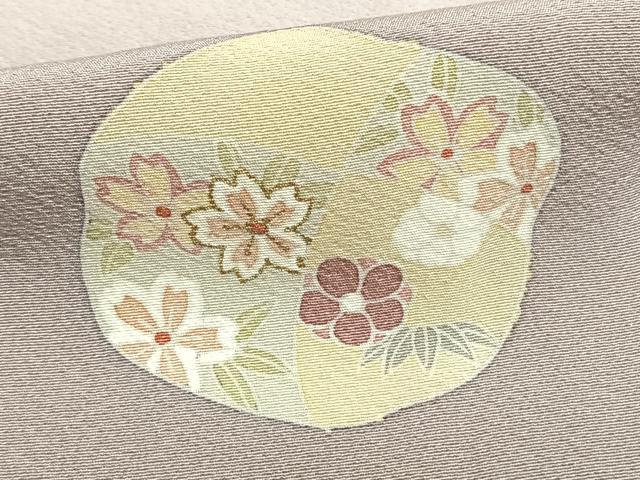 平和屋着物▽訪問着 単衣 花蝶丸文 金彩 正絹 逸品 AAAZ9307fy
