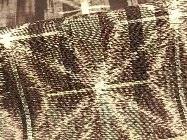 平和屋着物▽上質な紬 単衣 麻の葉文様 正絹 逸品 AAAZ9314fy
