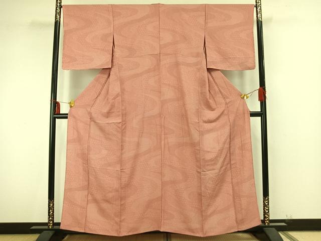 平和屋着物▽江戸小紋 単衣 流水文 正絹 逸品 未使用 AAAZ9317fy