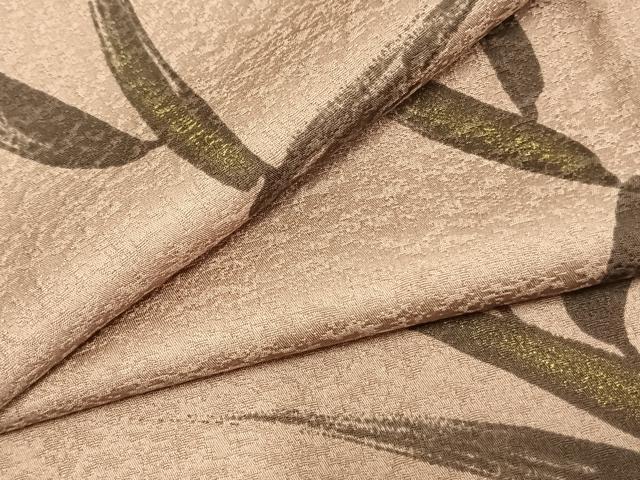 平和屋着物▽上質な小紋 単衣 笹葉文 金彩 正絹 逸品 AAAZ9321fy