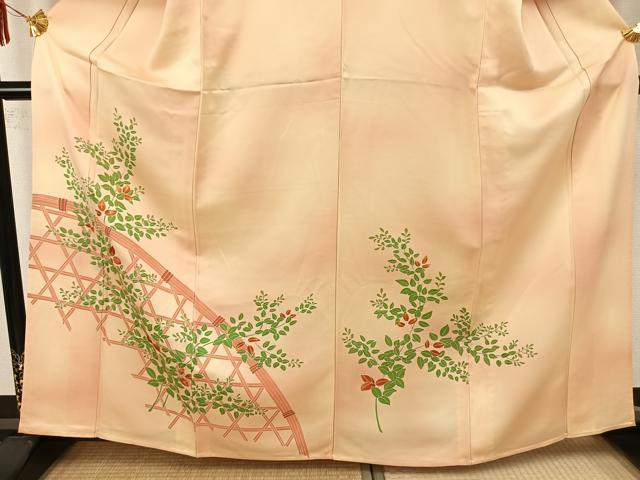 平和屋着物▽訪問着 単衣 刺繍 風景枝花文 正絹 逸品 未使用 AAAZ9346fy