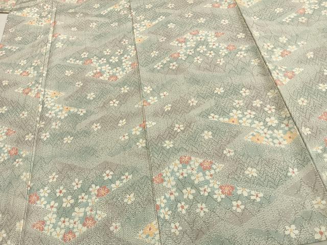 平和屋着物▽本場大島紬 単衣 切嵌花文 正絹 逸品 AAAZ9363fy