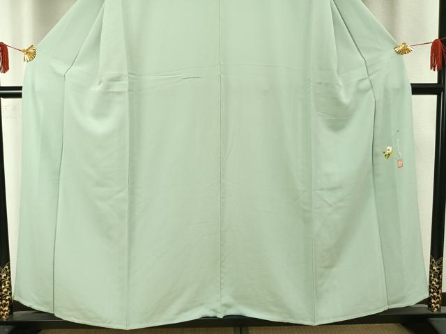 平和屋着物▽本草木染作家 瑞寶 訪問着 単衣 草花文 金彩 正絹 逸品 AAAZ9386fy