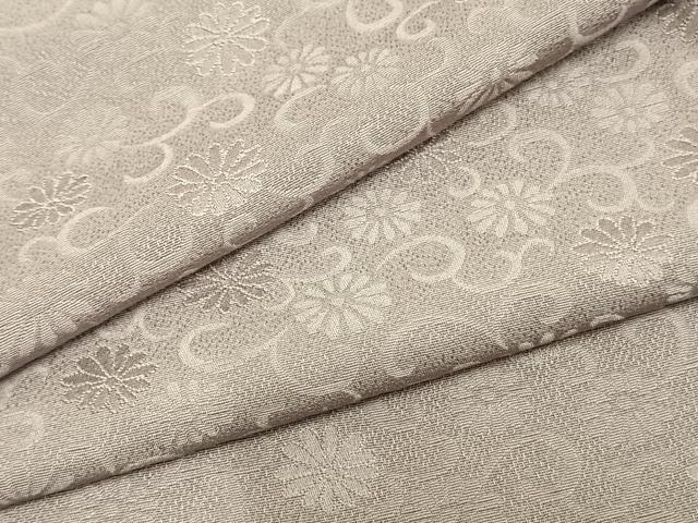 平和屋着物▽上質な色無地 単衣 花唐草地紋 薄色 正絹 逸品 AAAZ9392fy