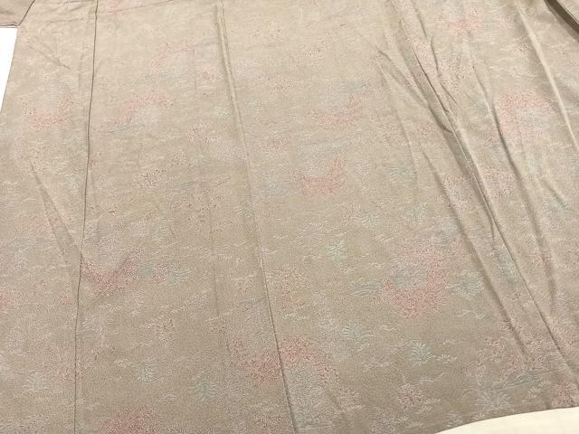 平和屋着物▽上質な小紋 単衣 草花文 正絹 逸品 AAAZ9396fy