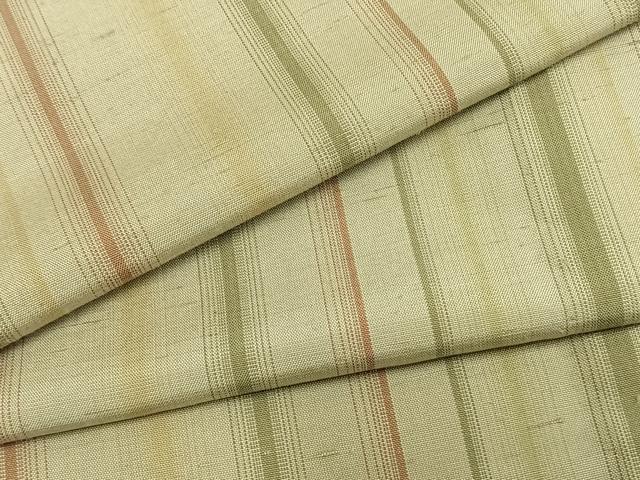 平和屋着物▽上質な紬 単衣 縞 正絹 逸品 AAAZ9411fy