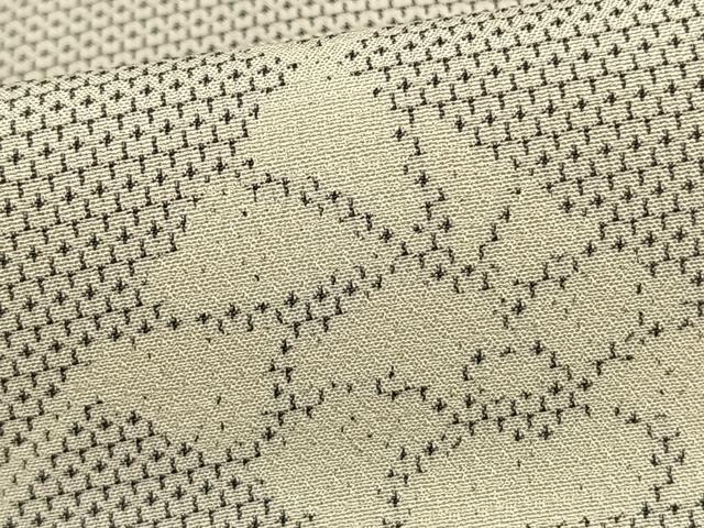 平和屋着物▽上質な小紋 単衣 抽象草花文 正絹 逸品 AAAZ9413fy