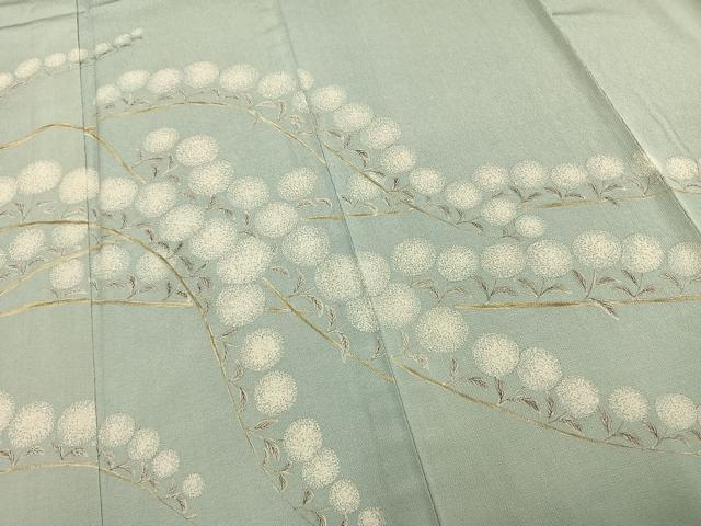 平和屋着物▽訪問着 単衣 手描き 枝花文 正絹 逸品 AAAZ9414fy