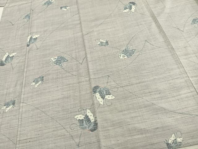 平和屋着物▽上質な紬 単衣 舞蝶文 正絹 逸品 未使用 AAAZ9416fy
