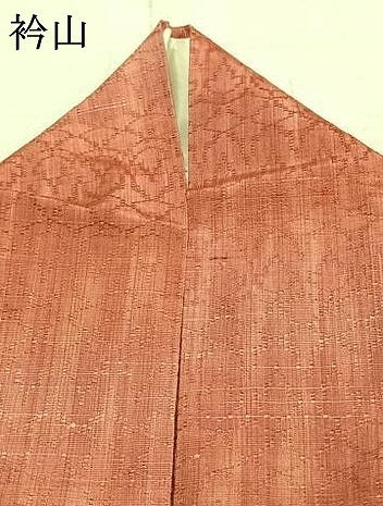 平和屋着物▽上質な紬 単衣 花織 幾何学文 正絹 逸品 AAAZ9421fy
