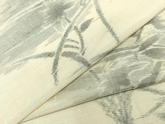 平和屋着物▽上質な紬 単衣 草花文 正絹 逸品 未使用 AAAZ9431fy