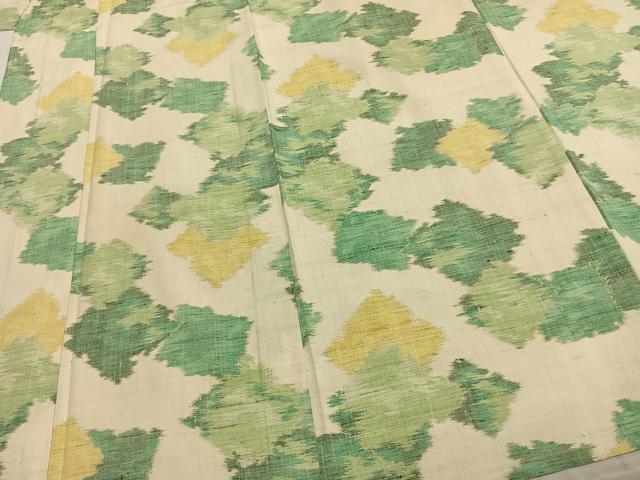 平和屋着物▽上質な紬 単衣 幾何学文 正絹 逸品 AAAZ9446fy