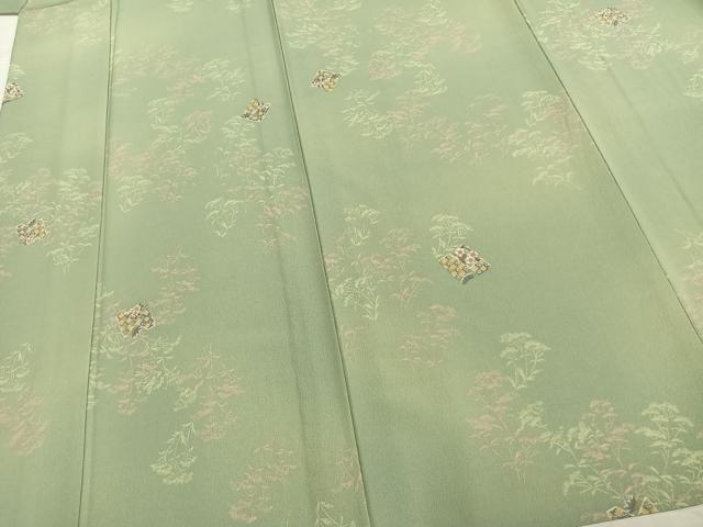 平和屋着物▽小紋 単衣 草花文 洗える着物 AAAZ9464fy