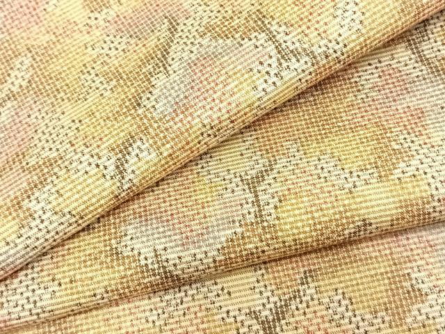平和屋着物▽上質な紬 単衣 樹林文 正絹 逸品 AAAZ9479fy