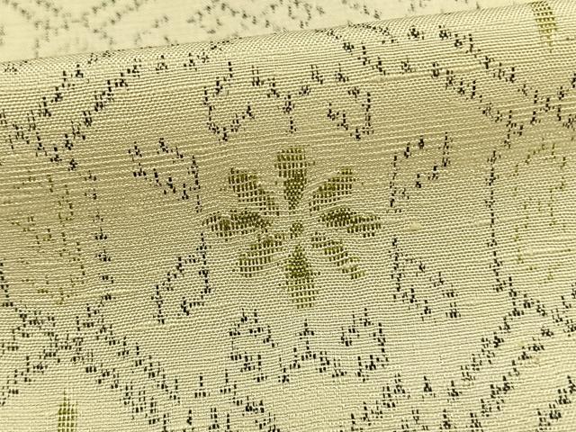 平和屋着物▽上質な紬 単衣 幾何学花文 正絹 逸品 AAAZ9480fy